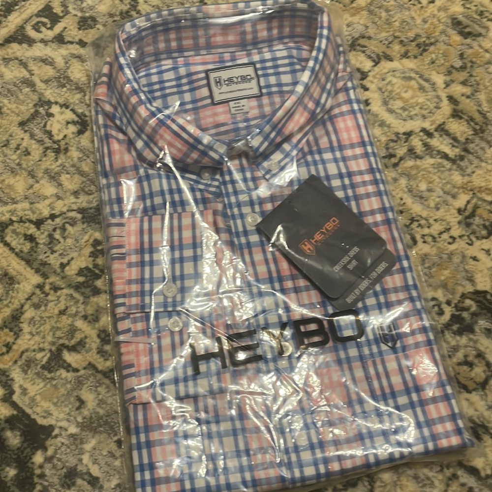 Heybo button down mens dress shirt XL, XXL new